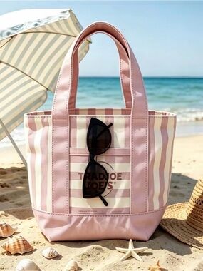 Trader Joe’s Pink Stripe Mini Tote Bag
